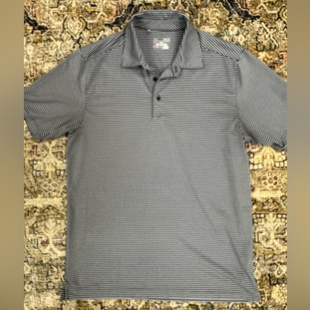 Under Armour Men's Gray Striped Polo